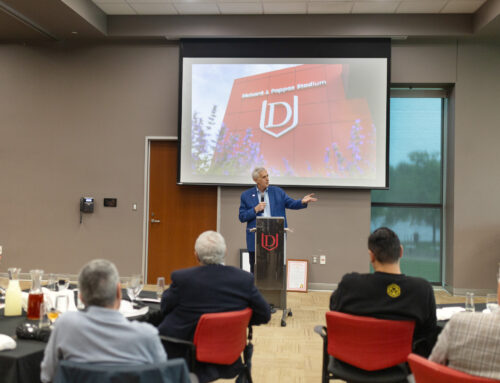 Davenport University dedicates athletic stadium in honor of retiring President Pappas; board confers emeritus status